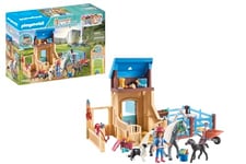 Playmobil 71353 Amelia & Whisper avec Box pour Chevaux - Horses of Waterfall - avec 6 Animaux et 1 Personnage - fabriqué avec Plus de 80% de matériaux recyclés ou biosourcés en Moyenne. Dès 5 Ans