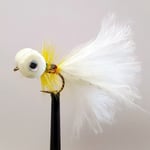 3 x YELLOW DANCER WHITE TAIL BOOBY TROUT FLIES Size 10  (BB22)