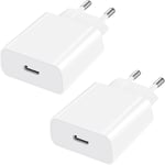 2-Pack Chargeur Rapide Phone 15 14 Plus 13 12 11 Pro Max, 25w Chargeur Usb C Rapide Prise Usb C Chargeur Phone Rapide Adaptateur Secteur Usb C Chargeur Type C Charger Pour Apple Ipad Pro/Air.[F1721]