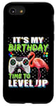 Coque pour iPhone SE (2020) / 7 / 8 It's My Birthday Flamingo Time to Level Up Jeu vidéo