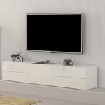 Web Furniture - Meuble tv de salon design blanc brillant 170cm 4 tiroirs Metis Living