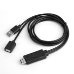 2 in 1 USB Female to -Compatible Male HDTV Adapter Cable 1080P Digital AV  3520