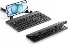 Clavier Bluetooth Pliable - Mini Clavier sans Fil 3 Canaux Bluetooth, Clavier Pliable AZERTY pour Tablette/iPad/Phone/PC, Clavier Tablette Rechargeable pour Windows/iOS/Android