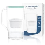 Wessper Carafe Filtrante 3,3 l, avec Compteur LED, Carafe a eau, Cartouche à Charbon actif Réduit le Calcaire et le Chlore, Cartouches Carafe Filtrante, BPA FREE – Menthe