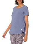 Amazon Essentials Women's Studio Relaxed-Fit Lightweight Crew Neck T-Shirt (Available in Plus Size), Blue Heather Nightshadow, S