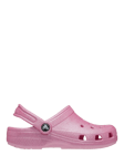 Crocs Kids' Classic Glitter Clogs, Pink Tweed Glitter