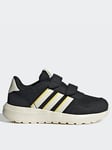 adidas Sportswear Kid's Run 60s Velcro Trainers - Black/off White, Black, Size 2 Older