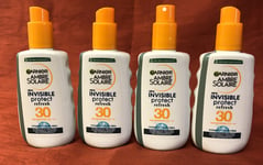 4 x Garnier Ambre Solaire Transparent Sun Protection Body Spray SPF30 200ml