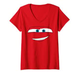 Disney Pixar Cars Lightning McQueen Big Face T-Shirt avec Col en V