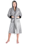 CityComfort Robe de Chambre Femme Longue en Polaire (M, Grey)