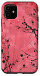 Coque pour iPhone 11 Rose minimaliste floral sanglant rouge sang éclaboussure Halloween