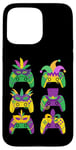 Coque pour iPhone 15 Pro Max Mardi Gras Manette de Jeu Vidéo Jester Chapeau Gamers Enfants