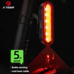 Polkupyörän osat X-TIGER Polkupyörän Smart Auto Brake Sensing Light Vedenpitävä LED Lataus Pyöräily Takavalo Pyörän Takavalo Varoitus Polkupyörän Takavalo