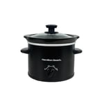 Hamilton Beach 1.8L Slow Cooker, Removable Easy-Clean Ceramic Bowl, 3 Settings, Serves 1-2 People, Energy-Efficient - HBSC020B, Black