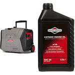 Briggs & Stratton Groupe électrogène à onduleur portable à essence PowerSmart Series Inverter P4500, alimentation propre 4500 watts/3700 watts & Huile Moteur SAE 30, 2.0 litre