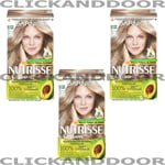 Garnier Nutrisse Permanent Hair Dye 9.132 Light Natural Blonde  3 X kit