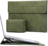 13 Pouces Housses Ordinateur Portable Sacoche avec Fonction Stand pour MacBook Air 13 M3 A3113 M2 M1 2024-2018, MacBook Pro 13 M2 M1 2024-2016, 2024 13 iPad Pro/Air, Surface Pro, Vert Olive