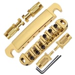 JD.Moon Roller Saddle Bridge ABR-1 Tune-o-matic Bridge Tailpiece Bridge For Les Paul Guitar (Gold)