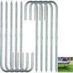 Dpzo - Lot de 10 Piquet de Tente Galvanisé, Sardines Piquet 30 cm, Ancrage de Trampoline pour Camping, Jardin, Clôtures, Balançoires