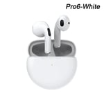 Air Pro 6 TWS Casque sans fil avec micro Fone Bluetooth ¿couteurs Sport ¿couteurs Pro6 J6 Casque pour Apple iPhone Xiaomi Huawei-Blanc Casque_XINENGJI