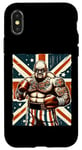 Coque pour iPhone X/XS Boxe Britannique Union Jack Drapeau Boxeur