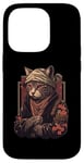 Coque pour iPhone 14 Pro Yakuza Chat Japonais Mafia Tatouage Fleurs