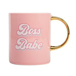 FACKELMANN Paris Hilton Boss Babe Tasse 450 ml Tasse à café élégante avec inscription en allemand 134 x 105 mm Idéal pour le bureau et la maison Lavage à la main