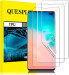 [3 Pieces]Protection Ecran Pour Samsung Galaxy S10 Plus,Haute Qualite 3d Incurve Couverture Complete Tpu Film Protection Ecran,Durete 9h,Sans Bulles,Compatible Avec Lecteur D¿Empreinte