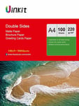 Uinkit  500 Sheets A4 220 Gsm Double Sides Matt Inkjet Photo Paper Printed