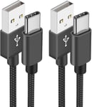 Cable Usb C Longue [3M/Lot De 2] Câble Usb C Charge Rapide, Chargeur Cable Usb Vers Usb C Tressé Pour Samsung Galaxy S21 S22 S23 S20 S8 A12 A13 A14 A20E A21S A34 A52 A53 A54,Google Pixel,Xiaomi