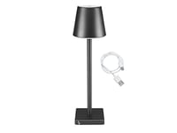 BEPER P201UTP101 Cordless Lamp Touch for Table, Desk - USB Rechargeable Table Lamp for Indoor and Outdoor (Black)