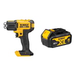 DEWALT Décapeur Thermique XR 18V DCE530N-XJ & Batterie XR 18V 4 Ah Li-ION - DCB182-XJ - Compatible avec Tous Les Outils XR 18V Bricolage et Jardin DEWALT - Témoin de Charge Lumineux