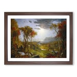 Autumn On The Hudson River By Jasper Francis Cropsey Classic Painting Framed Wall Art Print, Ready to Hang Picture for Living Room Bedroom Home Office Décor, Walnut A3 (46 x 34 cm)