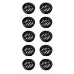 Cyclingcolors - 10x Grille d'aération ronde en plastique diamètre d'encastrement 35mm hauteur 11,5mm Ventilation Cache Protection Plafond Mur, noir