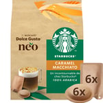 Café Dosettes Compatibles Dolce Gusto Neo Caramel Macchiato 100% Arabica Nescafe Dolce Gusto Neo - La Boîte De 6 Dosettes Et De 6 Sachets