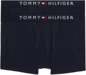 2 x Tommy Hilfiger Boys Boxer Trunks Shorts 12-14 Years Navy New Cotton Stretch