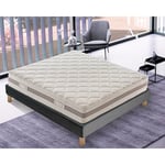 Ilovesleep - Matelas en mousse à 11 zones sofia + sommier - lit sommier tapissier déco orthopédie resistant jusqu'à 120 kg par personne 140x200