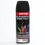 Dekton Quick-Dry Aerosol Spray Paint, Interior And Exterior Usage – Black Gloss for Metal, Wood, and Plastic |Rust Prevention|Ideal for Fixtures Furniture's Components Projects