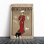 Big Box Art Canvas Print Wall Art Vintage Poster Mascoutah Dog Show | Mounted & Stretched Box Frame Picture | Home Decor for Kitchen, Living Room, Bedroom, Hallway, Multi-Colour, 20x14 Inch