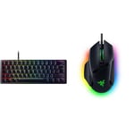 Razer BlackWidow V3 Mini HyperSpeed - Clavier Gamer sans-Fil Mécanique Compact à 65% Clavier AZERTY | Noir & Basilisk V3 - Souris Gaming Filaire Noir