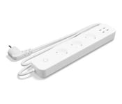 Tesla Smart Power Strip 3 + 4 Usb, 3 Ac-Utgångar, Typ E, Trådlös, Vit, Android, Ios