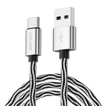 USLION-Câble USB Type-C pour recharge rapide et transfert de données,cordon pour Samsung S22,Note9,Xiaomi Mi 8,F1,Huawei Mate 20 Pro - Type Silver-1.8M