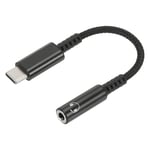 USB Type C to 3.5mm Headphone Jack Adapter USB C to Aux Audio Cord 5" Black