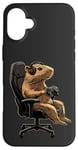 Coque pour iPhone 16 Plus Capybara Gamer Casque de jeu vidéo pour adolescents et joueurs de jeux