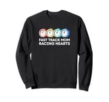 Fast Track Mom Racing Hearts Retro Track And Field Mom Sweatshirt