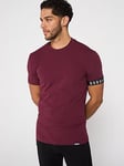 Dsquared2 Loungewear Sleeve Band Logo Crew T-shirt - Dark Red, Dark Red, Size Xl, Men