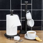 Swan Retro 6 Mug Tree and Towel Pole Set in  Black