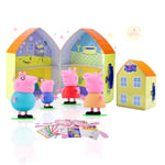 LUPPA Peppa Pig Family Figures - Set of 4 Family House with Playset Toys, Special Art & Crafts Fun - Includes Peppa, George, Daddy Pig and Mama Pig - Ideal for Ages 3 and up