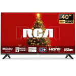 RCA Téléviseur 40 Pouces (100 cm) Full HD LED TV Triple Tuner (DVB-T/T2-C-S/S2) Télévision avec Dolby Audio HDMI Lecteur Multimédia USB CI+ Mode Hôtel (NRB40FQ1, 2024)