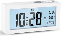 Jcobay Alarm Clocks Bedside Non Ticking Battery Operated Digital Clock Large Di